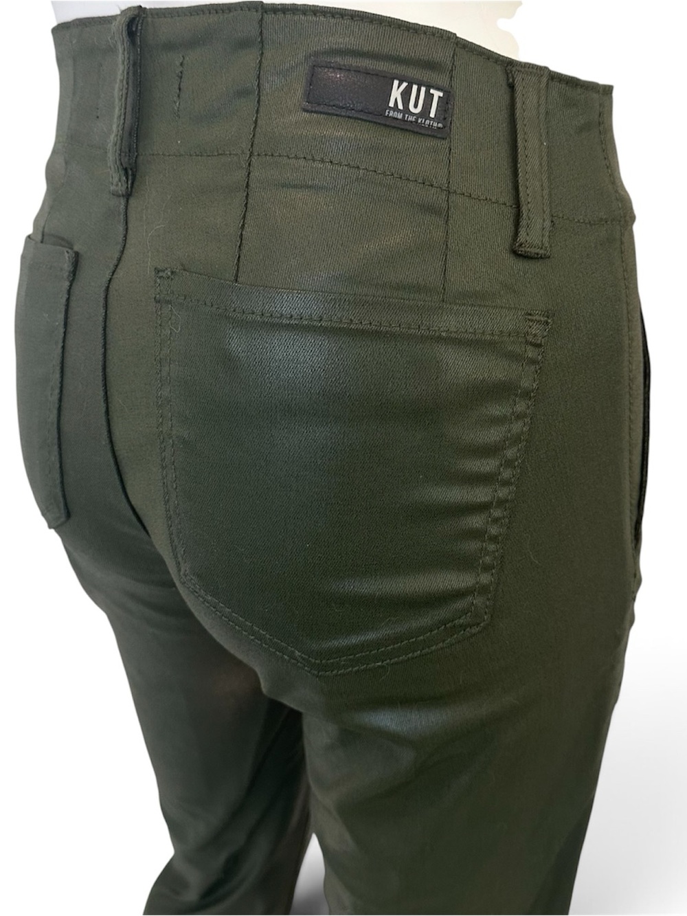 Kut From The Cloth - Reese - Coated Denim - Green - Size 0